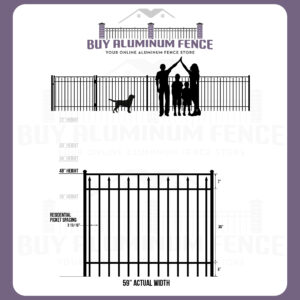 4FT Tall Flat Top with Spears Claremont Walk Gate  - 5FT Wide