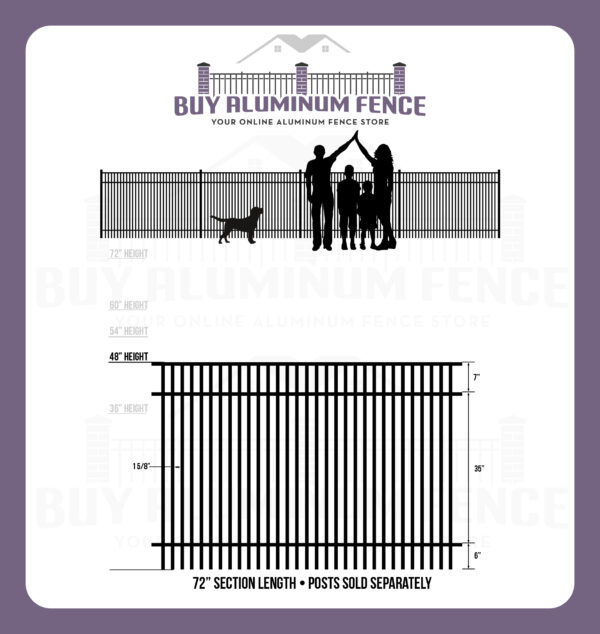 4FT Tall Flat Top Bellhaven Panel - Double Picket