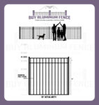 54" Tall Flat Top Bellhaven Walk Gate - 5FT Wide - Flush Bottom, Standard Picket