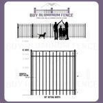 5FT Tall Flat Top with Spears Claremont Fence Walk Gate - 5FT Wide