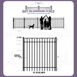 5FT Tall Flat Top with Spears Claremont Fence Walk Gate - 5FT Wide
