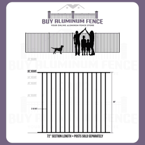 5FT Tall 2 Rail Flat Top Elon Panel - Standard Picket