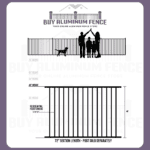 4FT Tall 2 Rail Flat Top Elon Panel - Standard Picket