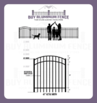 4FT Tall Flat Top Bellhaven Walk Gate ARCHED - 4FT Wide