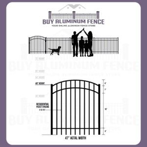 4FT Tall Flat Top Bellhaven Walk Gate ARCHED - 4FT Wide