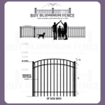 4FT Tall Flat Top Bellhaven Walk Gate ARCHED - 5FT Wide