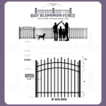 4FT Tall Staggered Spear Drexel Walk Gate ARCHED - 5FT Wide