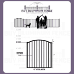 4FT Tall 2 Rail Flat Top Elon Walk Gate ARCHED - 4FT Wide