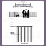 4FT Tall 2 Rail Flat Top Elon Walk Gate - 4FT Wide