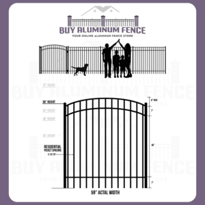 5FT Tall Flat Top Bellhaven Walk Gate ARCHED - 5FT Wide
