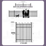 5FT Tall Staggered Spear Drexel Walk Gate - 4FT Wide