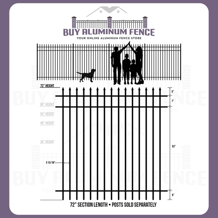 6FT Tall Spear Top Aluminum Asheville Corner Post - Buy Aluminum Fence