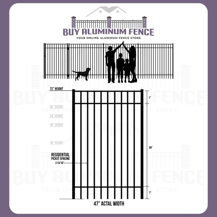 6FT Tall Flat Top Bellhaven Walk Gate - 4FT Wide