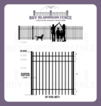 5FT Tall Spear Top Asheville Walk Gate - 5FT Wide