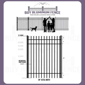 6FT Tall Spear Top Asheville Walk Gate - 5FT Wide