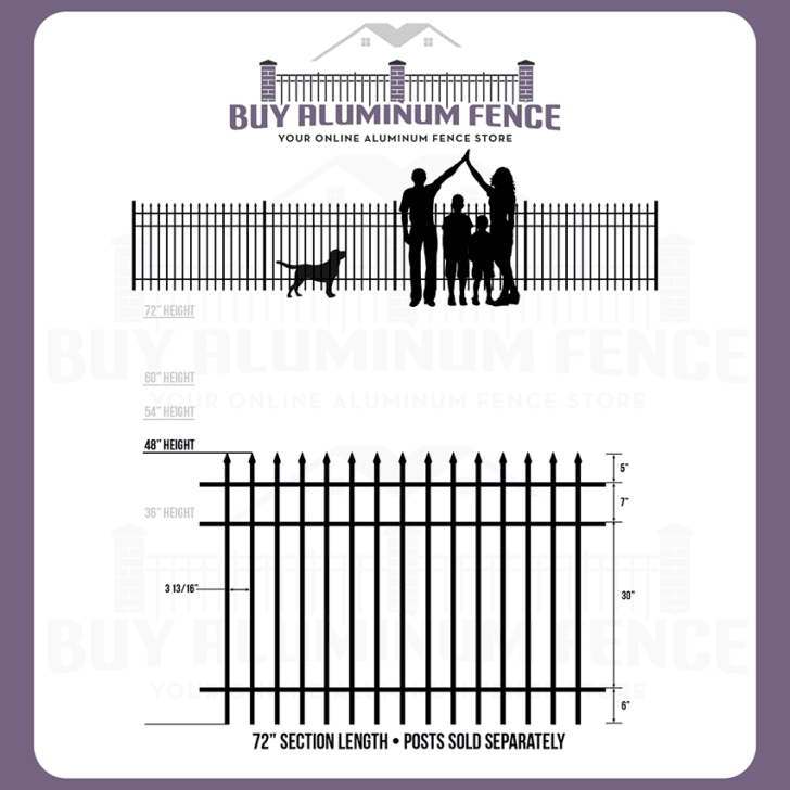 4FT Tall Spear Top - Standard Picket