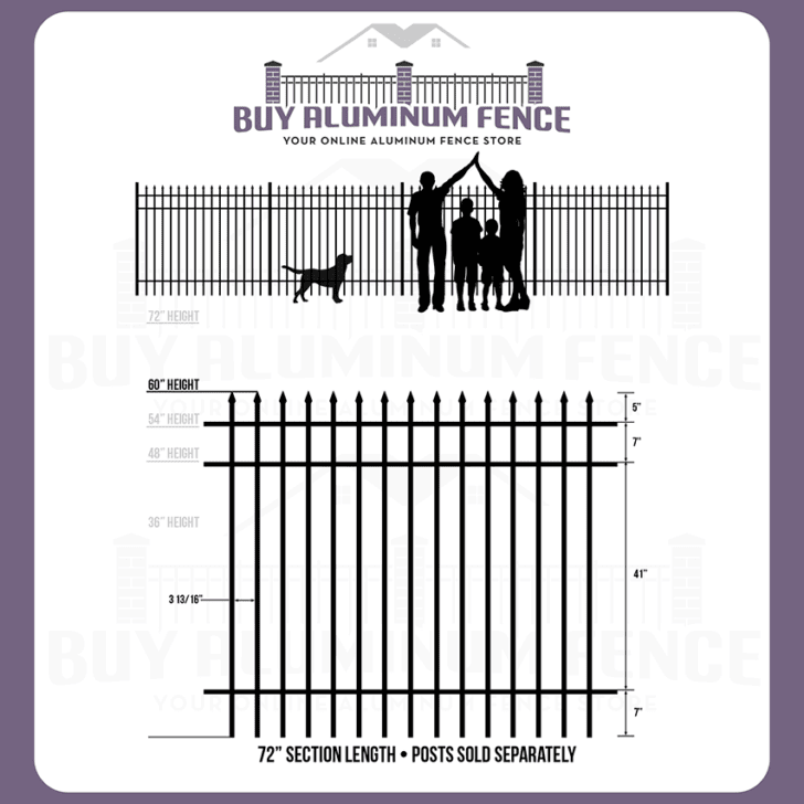 5FT Tall Spear Top - Standard Picket