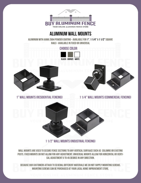 Mounts - Aluminum Wall Mounts