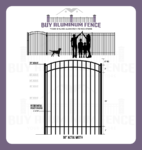 6FT Tall Flat Top Bellhaven Walk Gate ARCHED - 5FT Wide