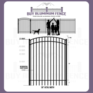 6FT Tall Flat Top Bellhaven Walk Gate ARCHED - 5FT Wide