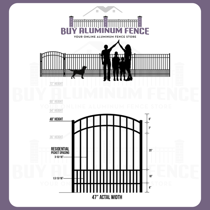 4FT Tall Flat Top Bellhaven Puppy Picket Walk Gate - 4FT Wide