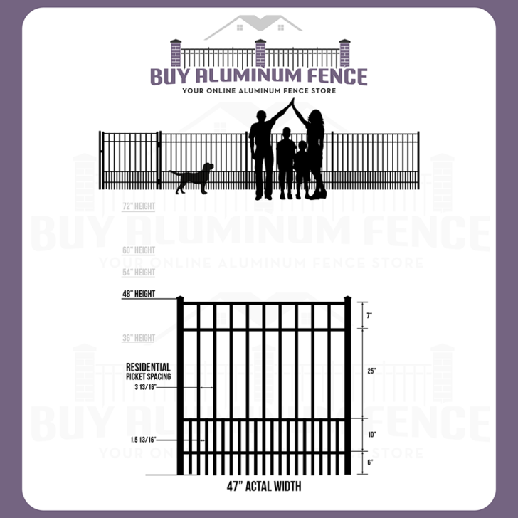 4FT Tall Flat Top Bellhaven Puppy Picket Walk Gate - 4FT Wide