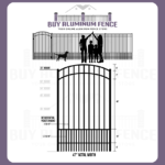 6FT Tall Flat Top Bellhaven Puppy Picket Walk Gate - 4FT Wide