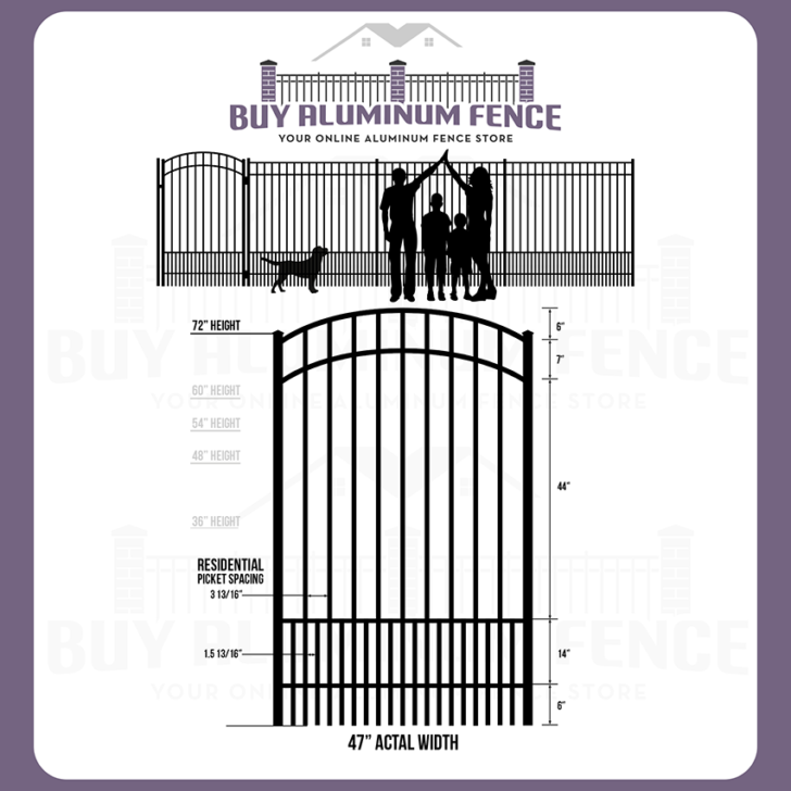 6FT Tall Flat Top Bellhaven Puppy Picket Walk Gate - 4FT Wide