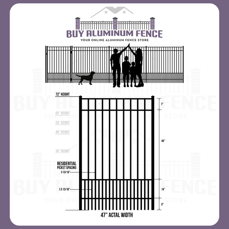 6FT Tall Flat Top Bellhaven Puppy Picket Walk Gate - 4FT Wide