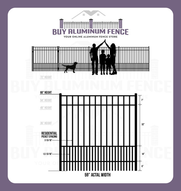5FT Tall Flat Top Bellhaven Puppy Picket Walk Gate - 5FT wide